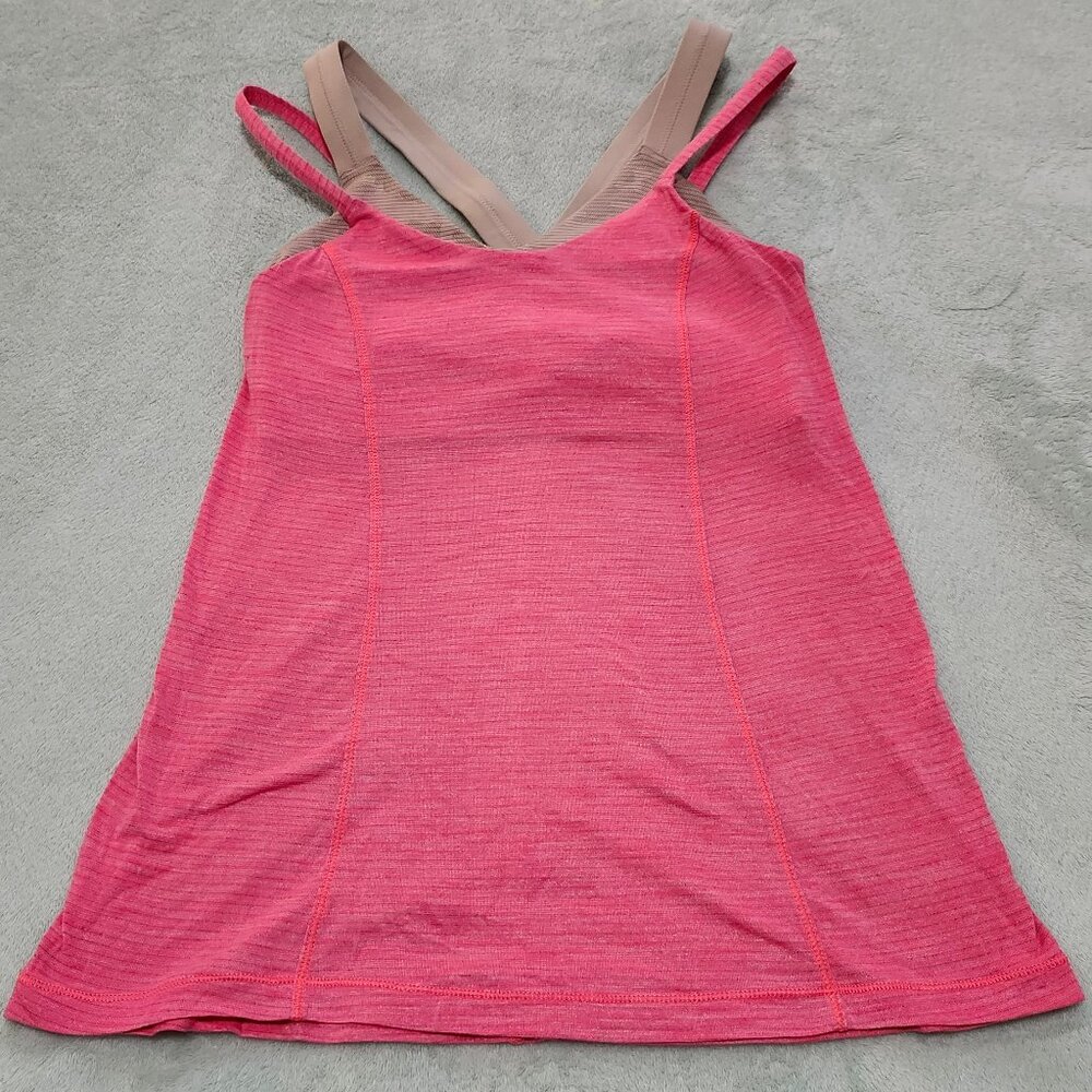 Lululemon Run For Gold Tank Size 4 in Heathered Electric Coral/Naked
